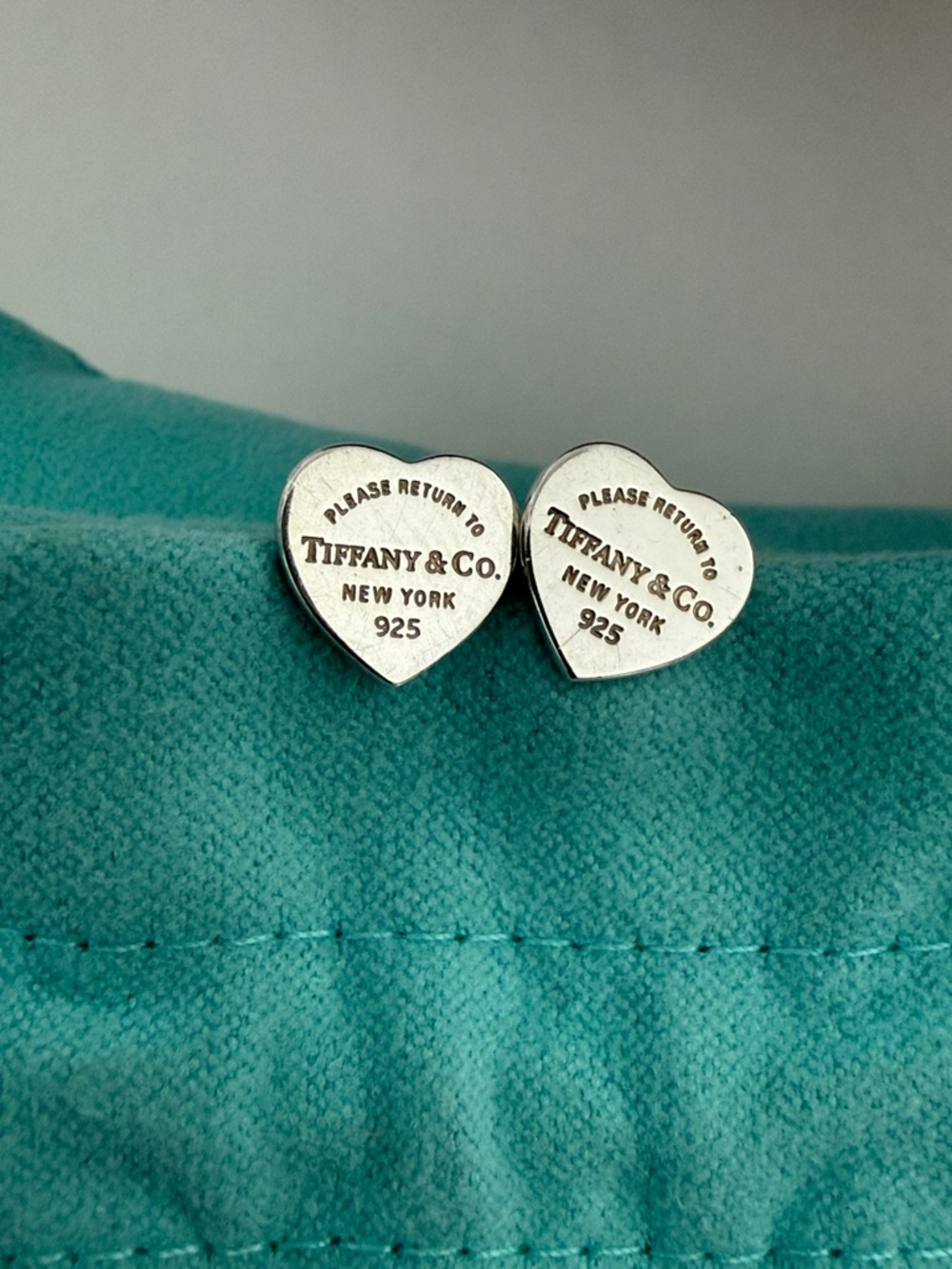 Mini Tiffany & Co. Please Return to Tiffany Heart Tag Earrings - AUTHENTIC